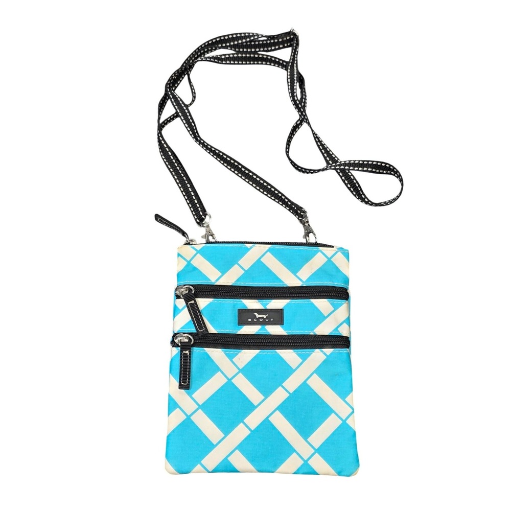 Scout Geometric Lattice Crossbody Bag Women's Blue White Travel Pouch Yellow